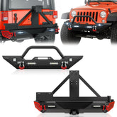Front & Rear Bumper for JK Jeeps Compatible with 2007-2018 Jeep Wrangler JK JKU Unlimited with Paintable Armor | Yzona